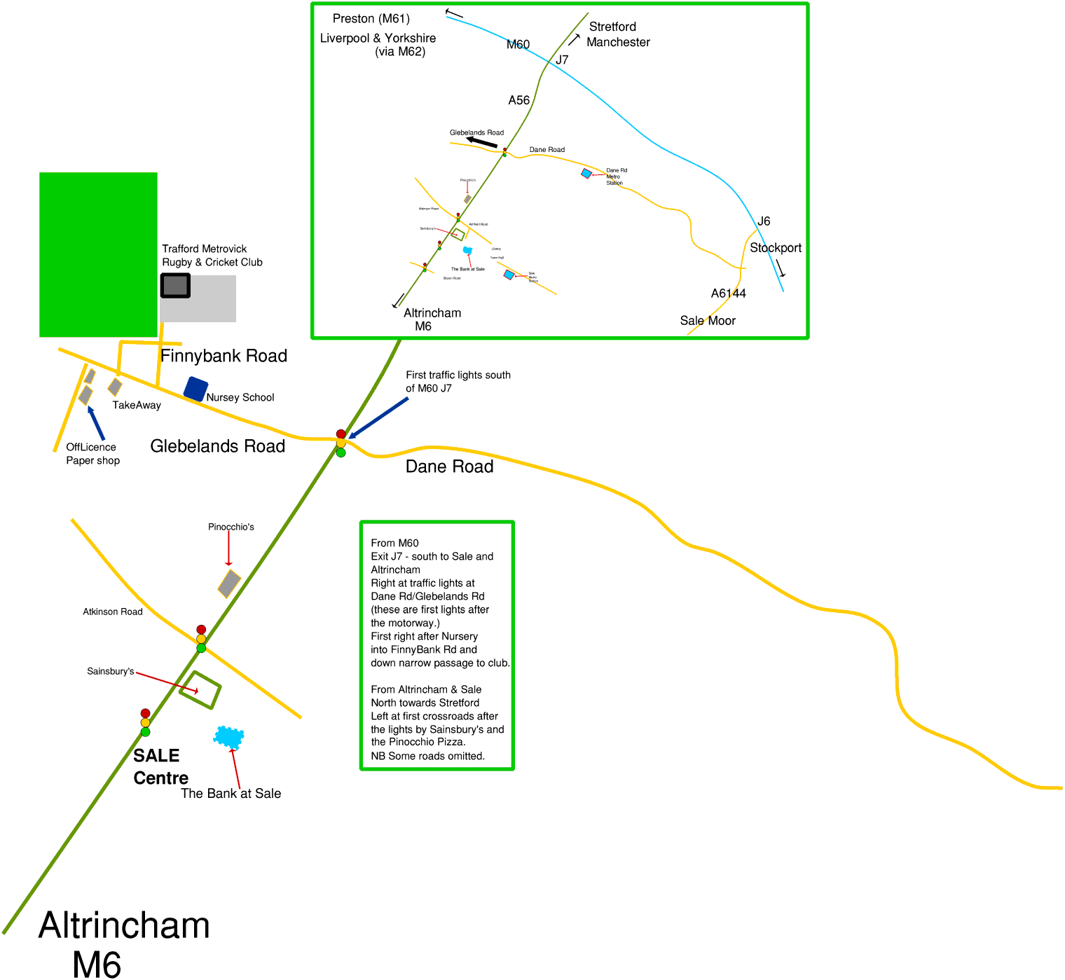 Map of Trafford Metrovick Rugby and Cricket club